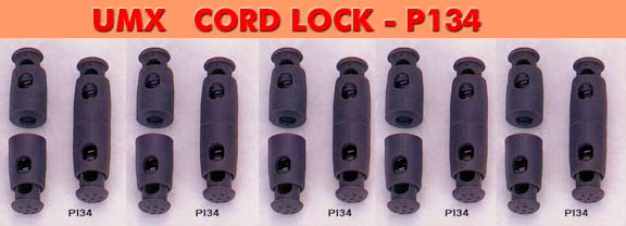 Plastic Cord Lock: Two-Hole Long Oval Shape Plastic Cord Lock - P134