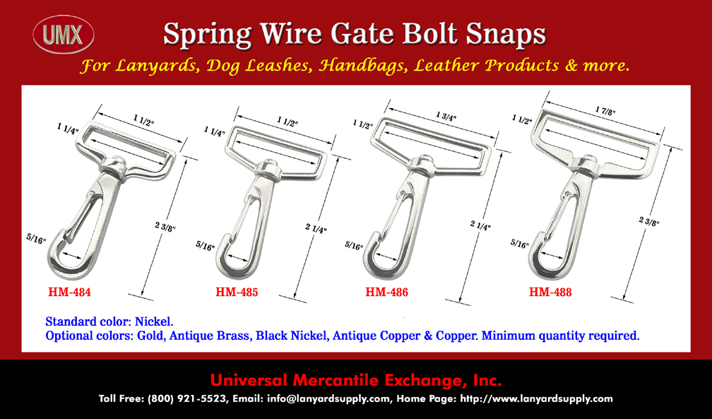 Big eye gate snaps for wide leash strap application, like bags.