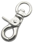 mall profile of body with small to big eye lobster bolt snaps, great for rope or straps.
