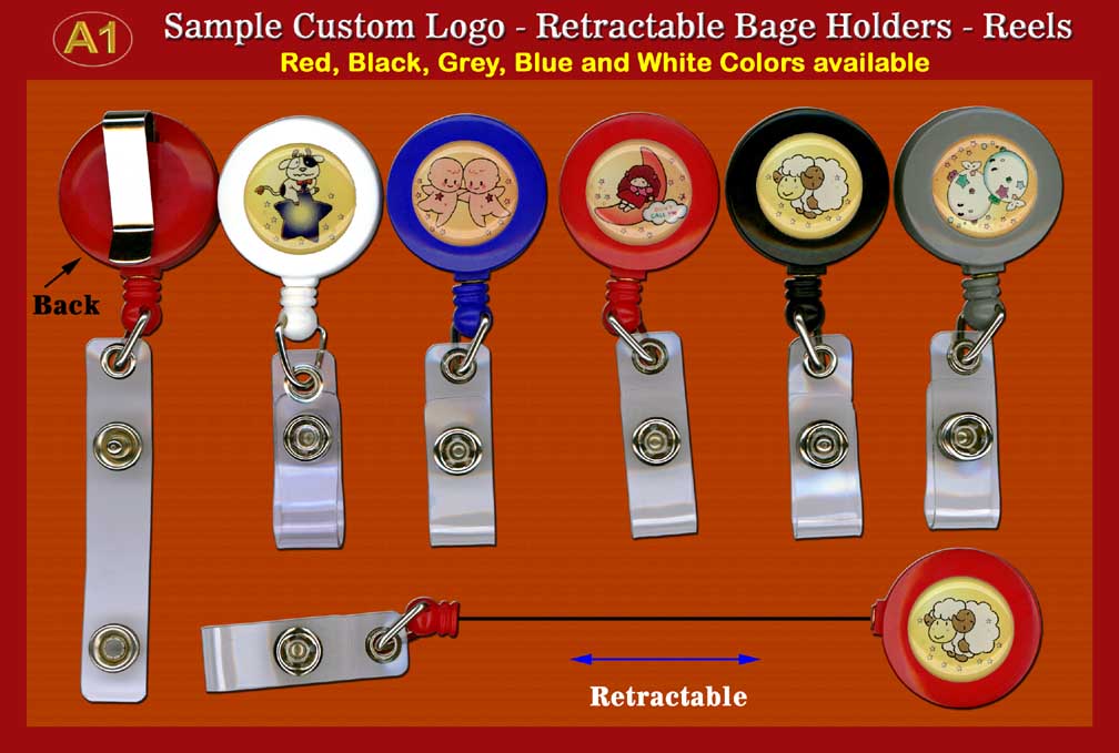 Custom domed-Logo Retractable Badge Holders with Plastic Straps for Badge
Holders