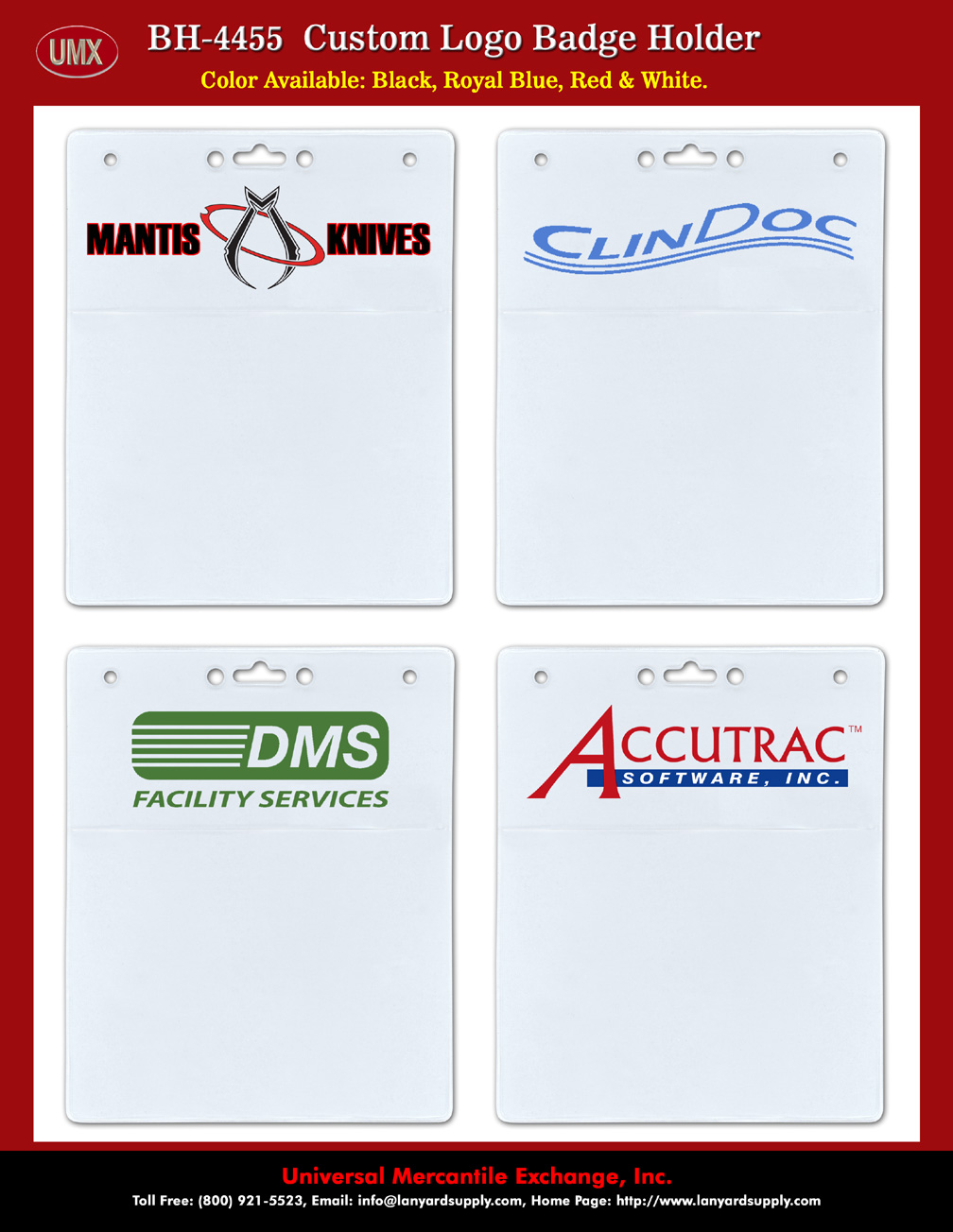 Custom Imprinted Business Name Tag Pouches With White Color Background