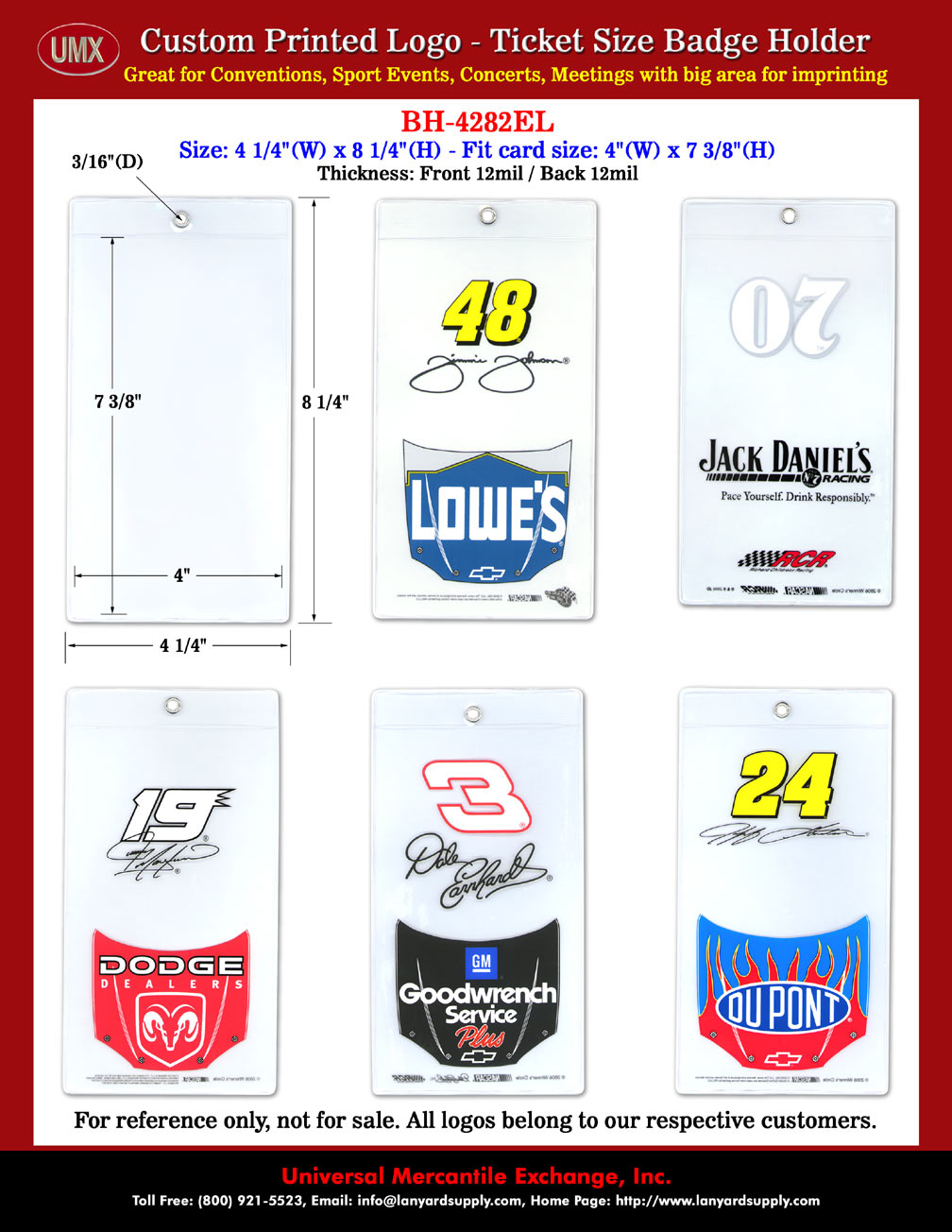 Custom Imprinted Car Racing Ticket Holders With Enhanced Eyelets For Car Racing Tickets.