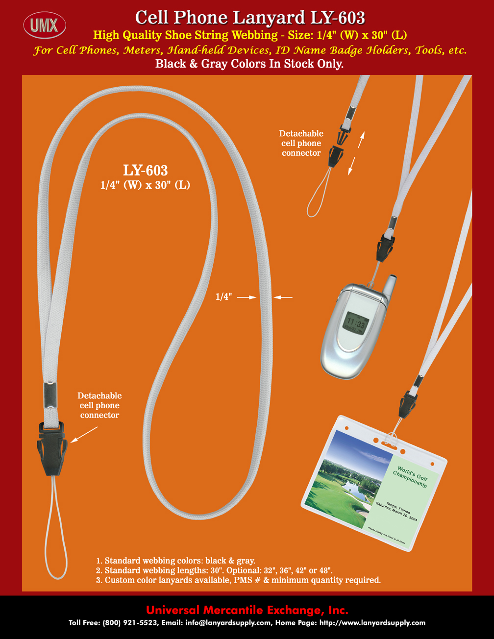 Detachable Lanyards: For Cell Phone, Camera, Camcorder, Electronic Device, Tool, Computer Accessory or ID Holder Lanyard System