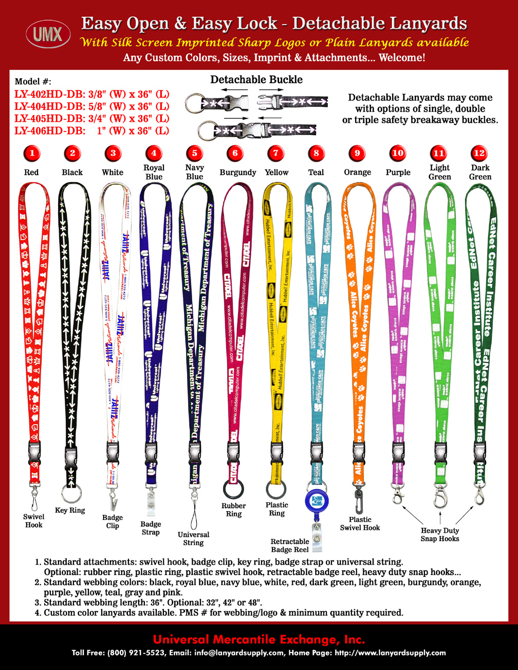 3 8 5 8 3 4 1 Heavy Duty Detachable Custom Neck Lanyards With 