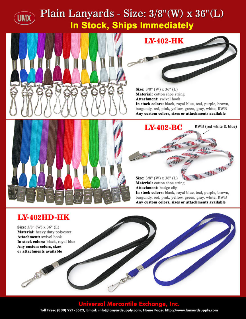 One of the most popular, economic and in stock  plain lanyards, blank neck lanyards, plain badge holders lanyard, plain id lanyards, plain badge lanyard