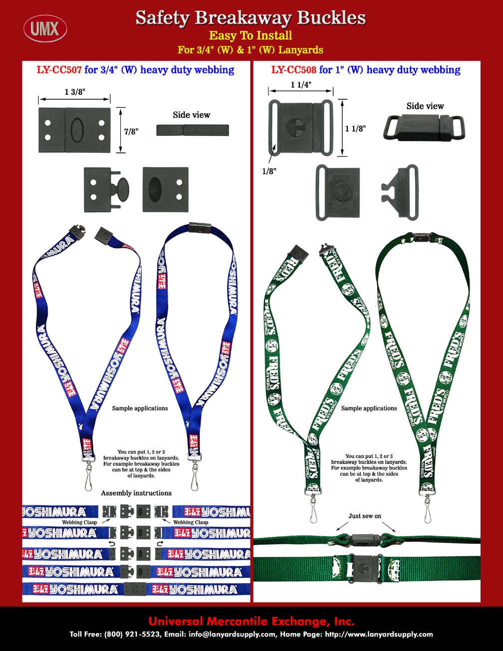 Safety ID Lanyards Hardware Accessories: Industrial Safety Breakaway Plastic Buckles or Plastic Connectors