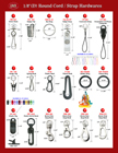 Helpful Hardware Attachment Reference Guide - For 1/8" Round Cord, String or Flat Strap Lanyards.