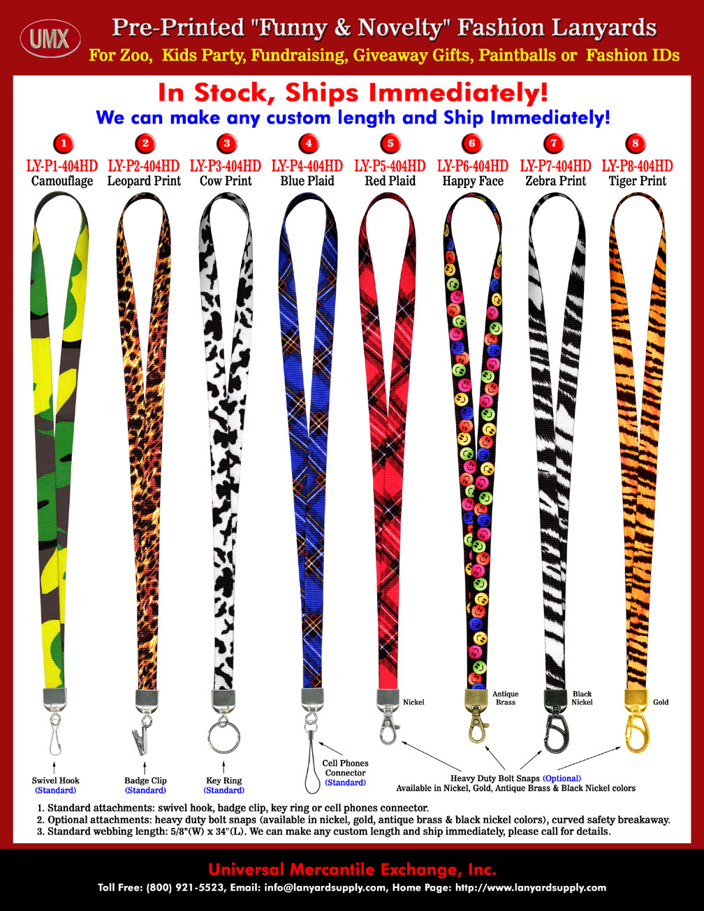 The MP3 lanyards or MP3 carrying straps are unique designs for carrying MP3, CD or digital music players. MP3 lanyards come with a variety of eye catching pre-printed themes or color patterns.