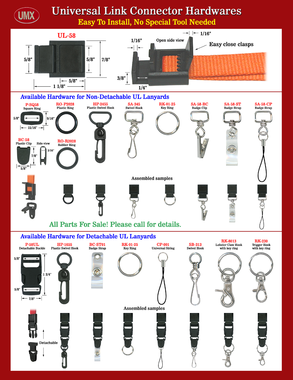 5/8" Heavy Duty ABS Plastic Connectors For Lanyard Making 