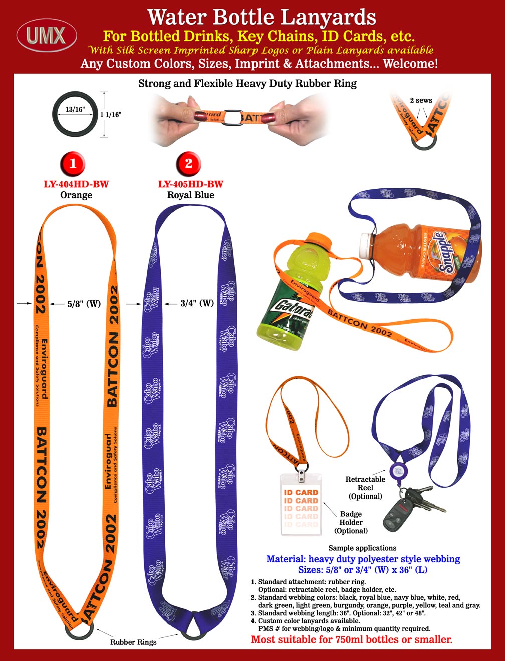 Bottled Water Lanyards With Multiple Applications and Functions