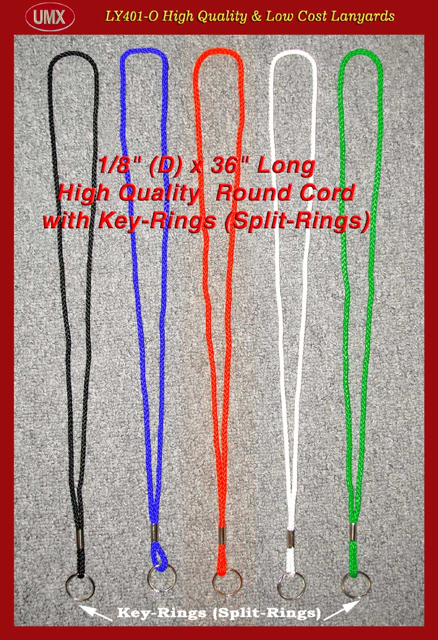 High-Quality and Low Cost Plain Lanyards - with Keyrings (Split-Rings)