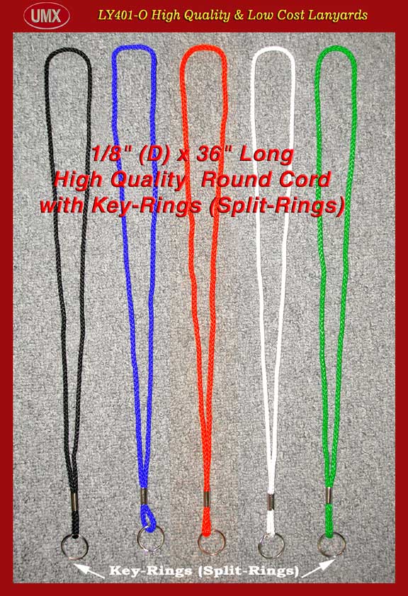 High-Quality and Low Cost Plain Lanyards - with Keyrings (Split-Rings)